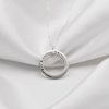 Bck view of the Cremation Circle Pendant Argentium Silver .960 with engraving 