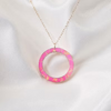 Circle Pendant Argentium Silver .960 with opal inlay. Includes chain