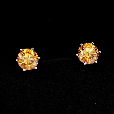 Crystal Ice Moissanite Diamond Earrings 1ctw- 6.5mm Round