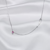  .960 silver dainty chain with angel wing pendant and opal 