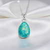 Cremation Teardrop Opal Argentium Silver Pendant