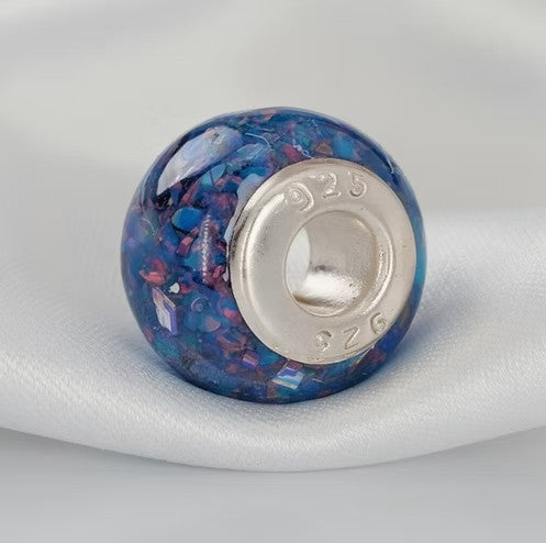 Cremation Ash and Opal Bead