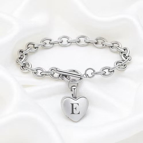 Cremation Heart Charm Urn Bracelet