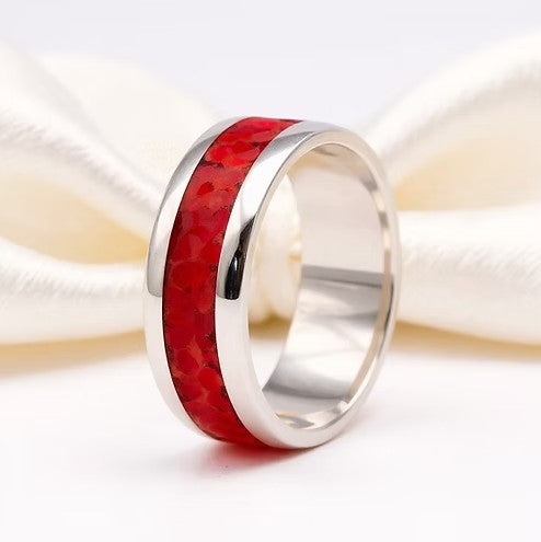 Cremation 8MM Argentium Silver Ring