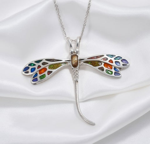 Cremation Dragonfly Pendant .960 Silver