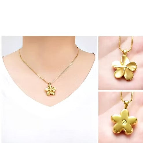 Cremation Plumeria Urn Pendant