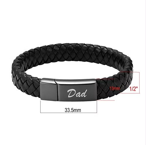 Cremation Braided Leather Urn Bracelet