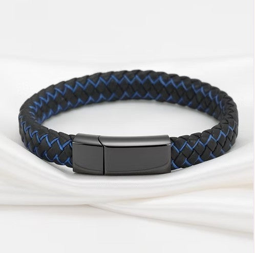 Cremation Braided Leather Urn Bracelet