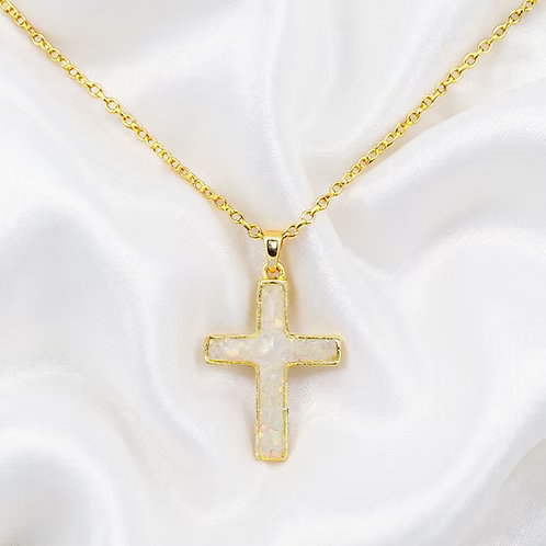 .960 Silver Dainty Cremation Cross Necklace