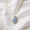 Cremation Necklace Victorian pendant with Ash and Opal