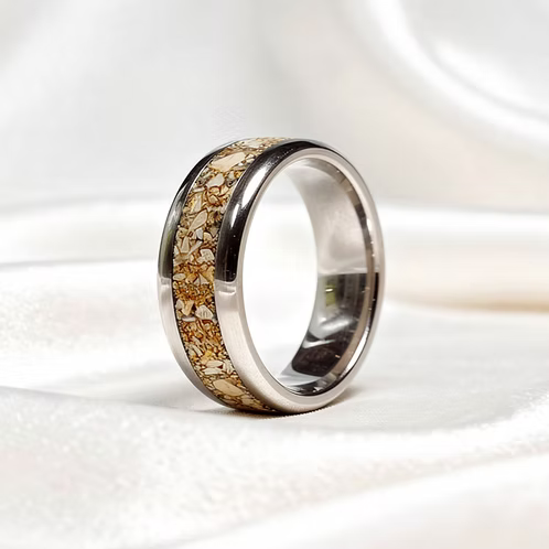Cremation Ash Only Titanium Ring