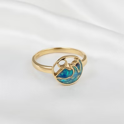 Moon Tide Cremation Ring .960 Silver