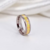 Cremation Ring Titanium with Ash and Opal