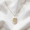 Cremation Necklace Victorian pendant with Ash and Opal