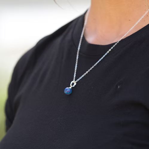 Cremation Opal Drop Bead Pendant