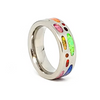 Cremation Ring Pima Titanium with Ash and Opal