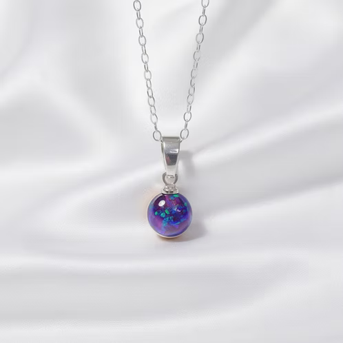 Cremation Opal Drop Bead Pendant