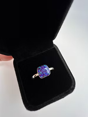 Cremation Square Ring .925 Sterling Silver