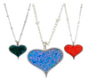 Cremation pendant large heart with opal