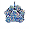 Cremation Paw Print blue memorial urn pendant 