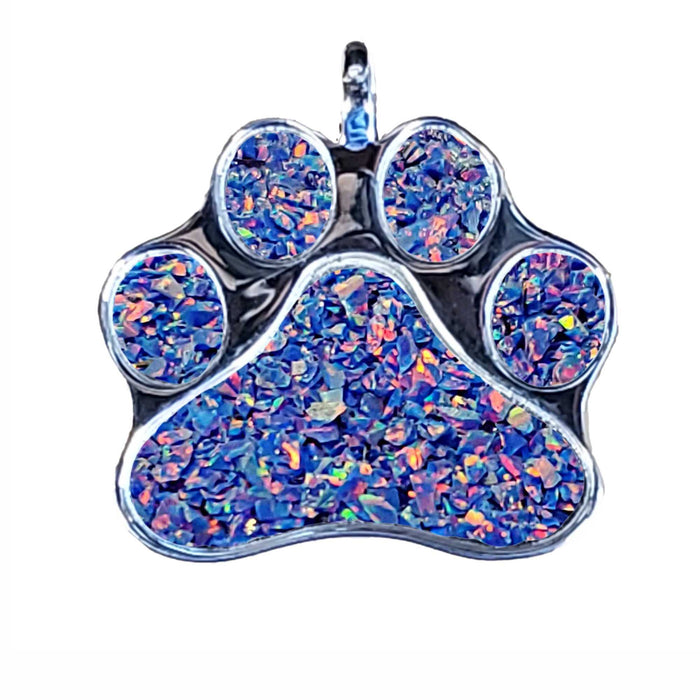 Cremation paw Print pendant purple