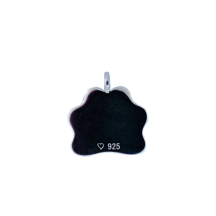 Cremation Large Paw Print Pendant .960 Silver