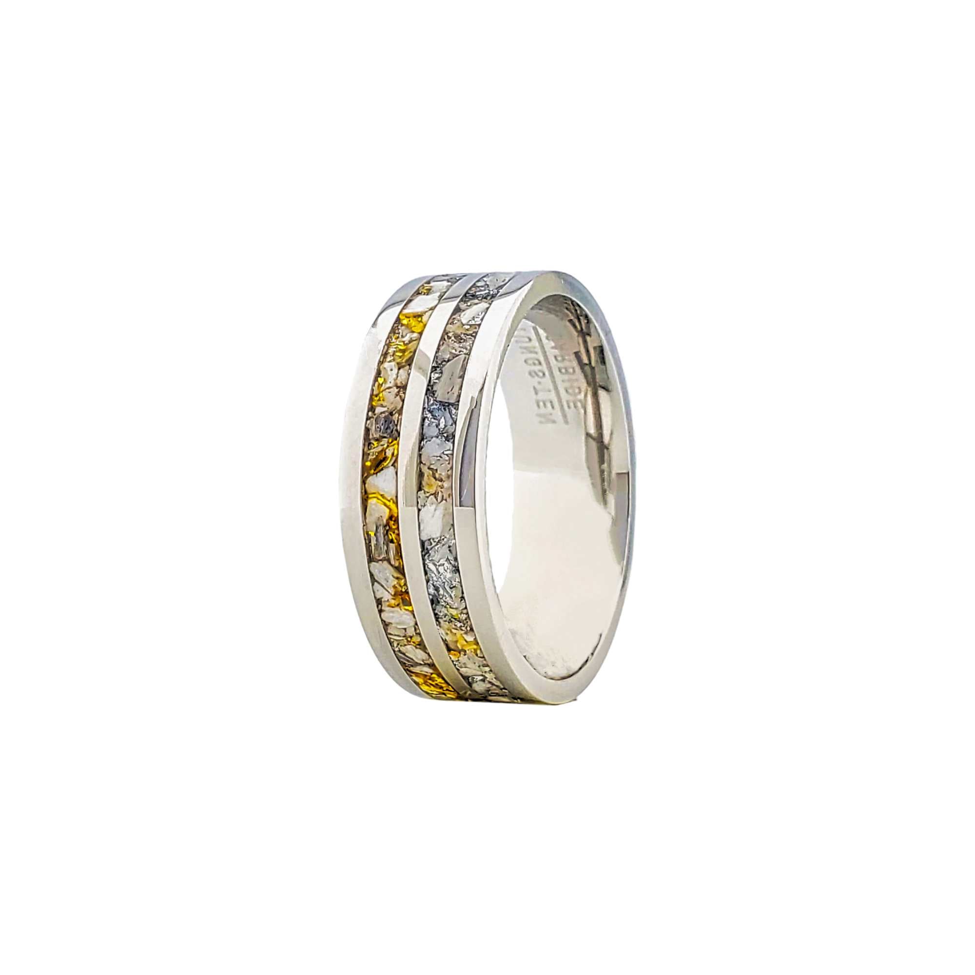 Cremation Ring Double Channel Tungsten Ash and Opal – Cremation